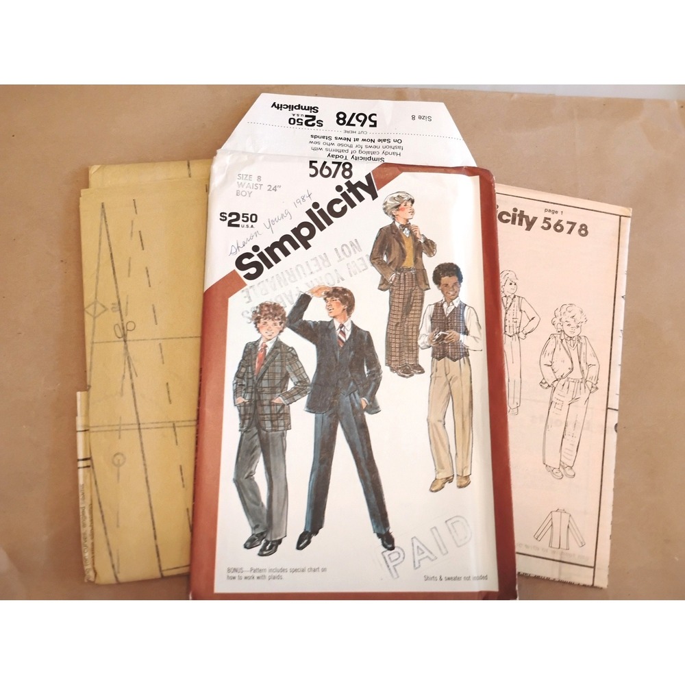 🍁Vintage '82 Simplicity 5678 Suit Pattern  UNCUT retro cosplay dyi Halloween